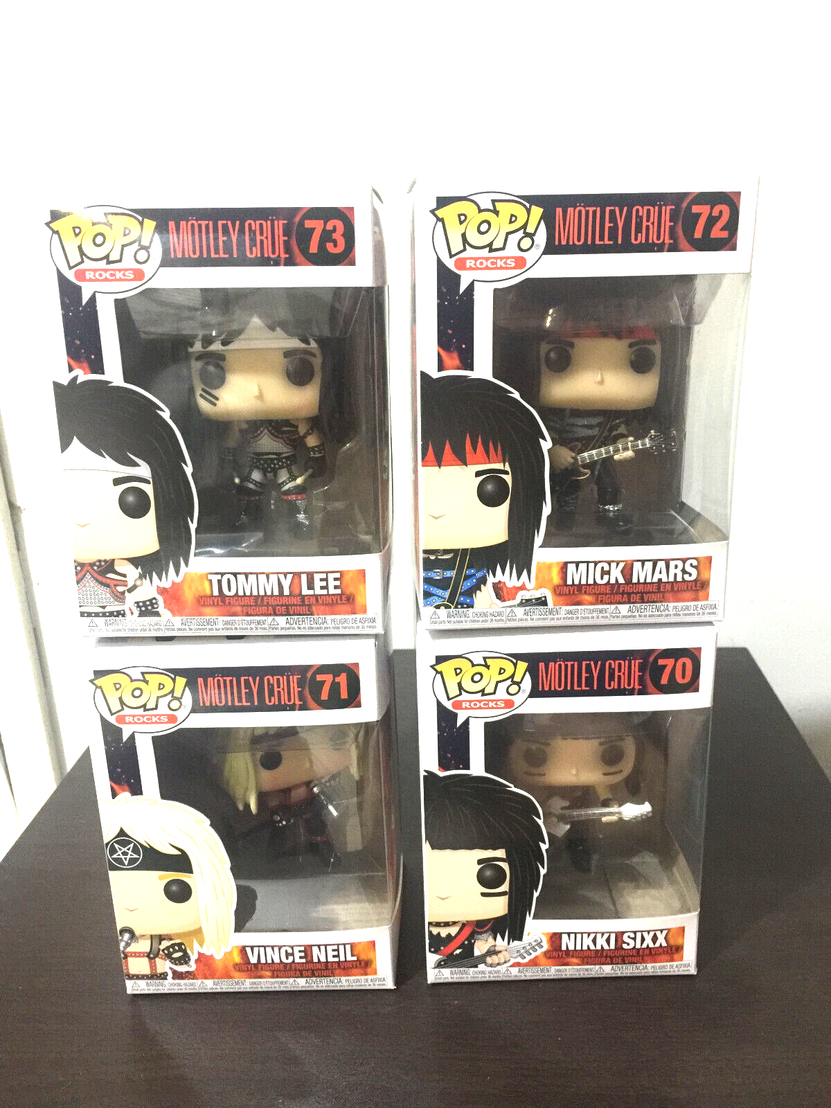 motley crue set 4 vaulted Funko pop vinyl mick nikki tommy