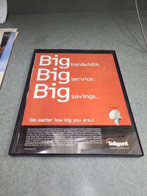 Teligent Antenna Print Ad 1998 Framed  8.5x11 