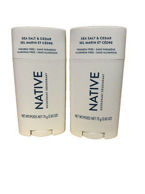 Native Deodorant-Sea Salt & Cedar Aluminum Free 2.65 oz Qty 2