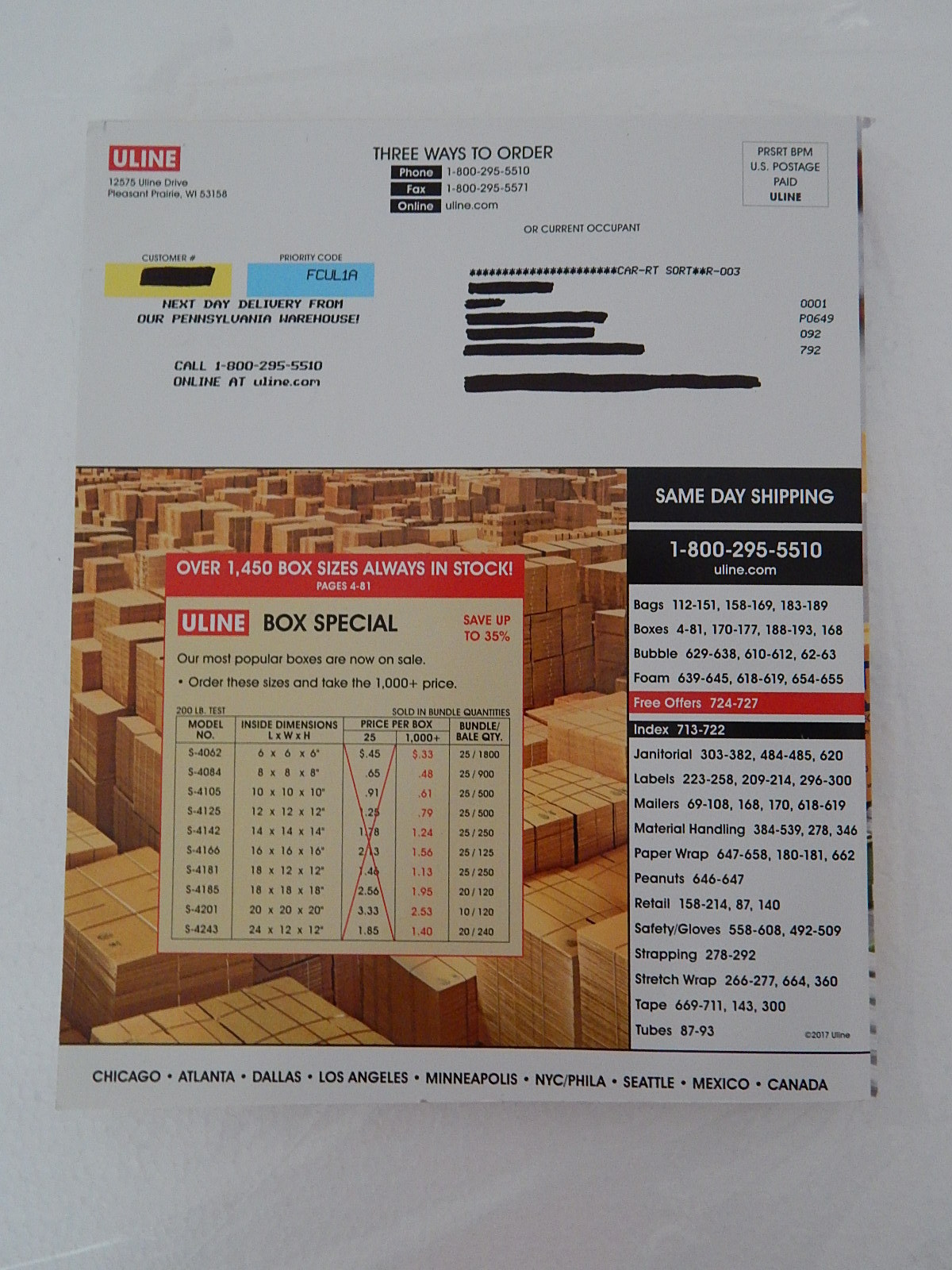 ULINE Shipping Supply Specialists Catalog Fall/Winter 2017/2018