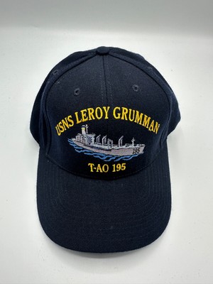 New The Corps USNS Leroy Grumman T-OA 195 Logo Blue Baseball Cap Hat One Size