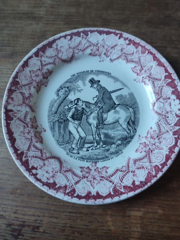 Keller & GuÃ©Rin Assiette Parlante NÂ° 6 Les Notables De Cornebourg  1892/1923