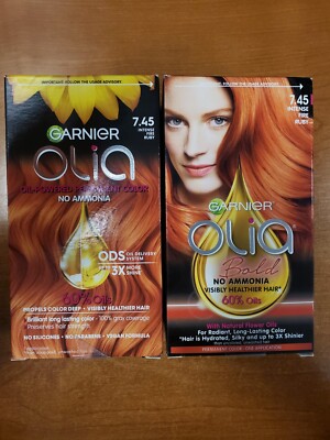 2 Pack: Garnier Olia Bold Permanent Hair Color *#7.45 Intense Fire Ruby* R7P6a
