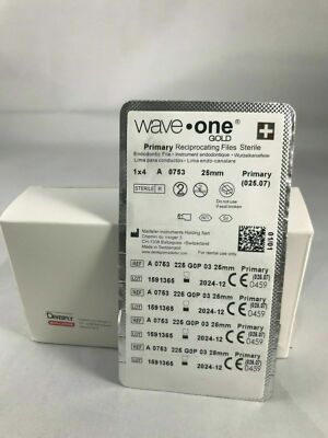 Waveone Gold Yellow, Red, Green, White RECIPROCATING File Dentsply 25mm 5 Packs