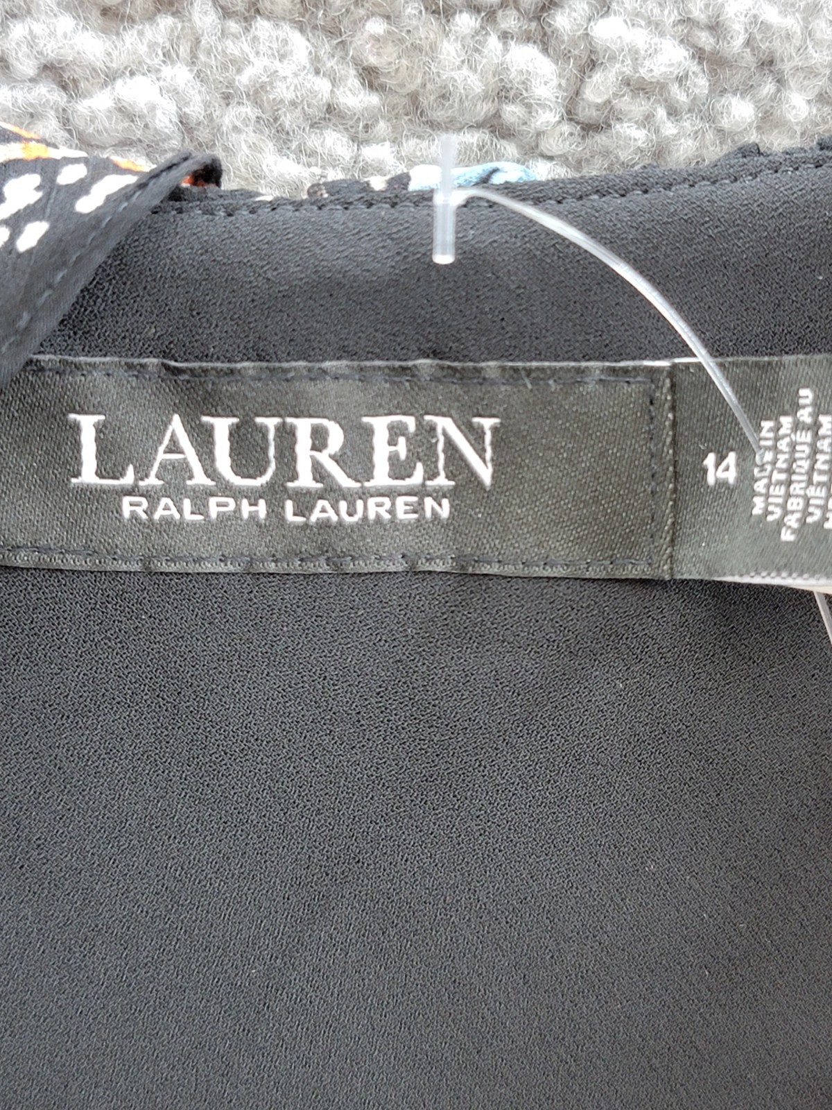 Lauren Ralph Lauren Floral A-Line Dress Women's 14 Black Multi Ruffle Sleeveless - Picture 9 of 15