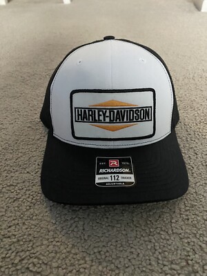 Harley Davidson Motorcycles Trucker Hat, Richardson 112 Snap-back style.  NWT!
