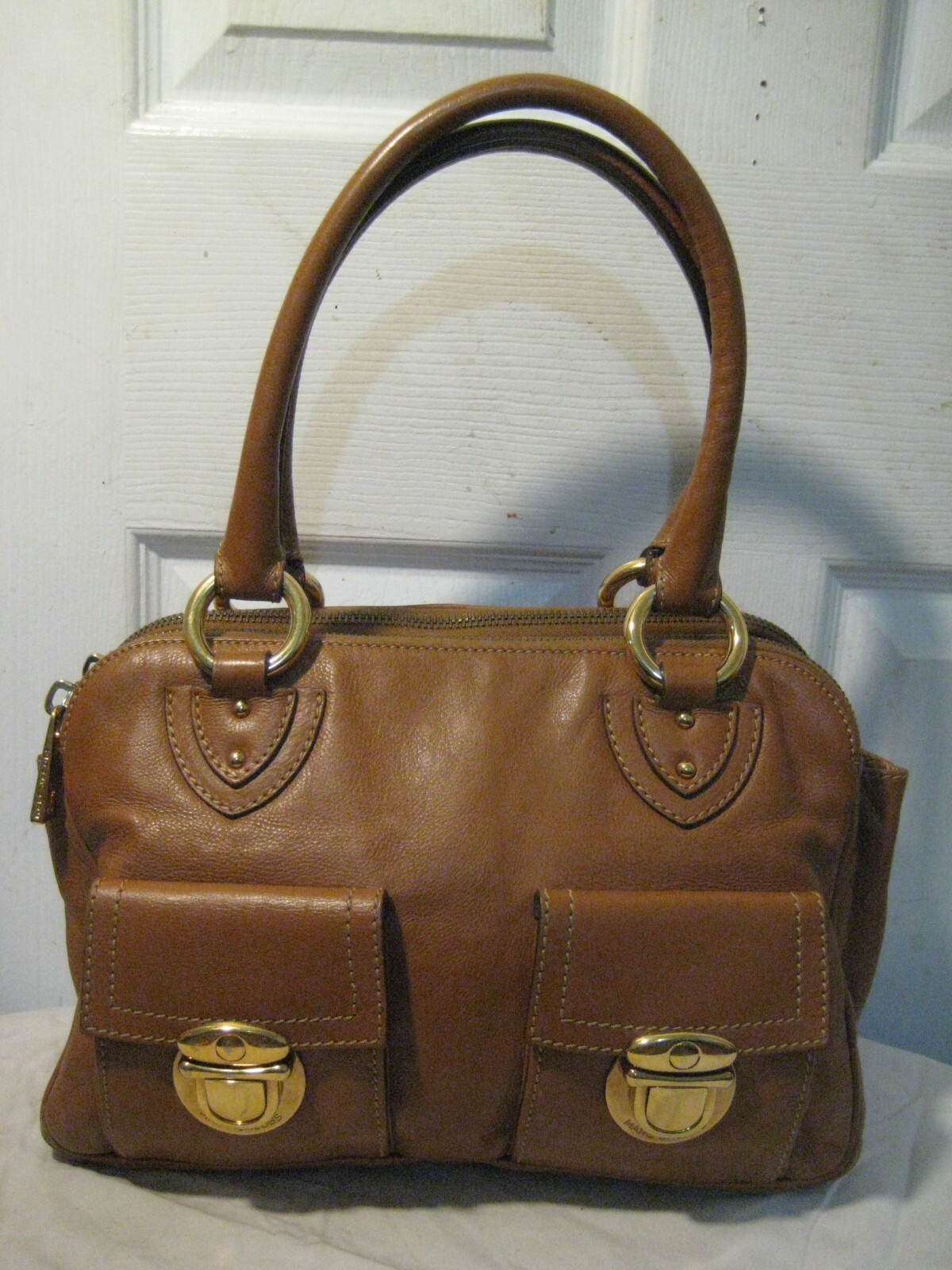 バッグ Marc jacobs handbag archive y2k brown Marc Jacobs Brown Leather Satchel Pockets Shoulder Bag | eBay