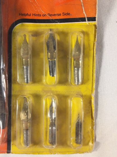 Vintage Speedball Cartooning Pen Set Round Oval Points Flexible Fine Line Points