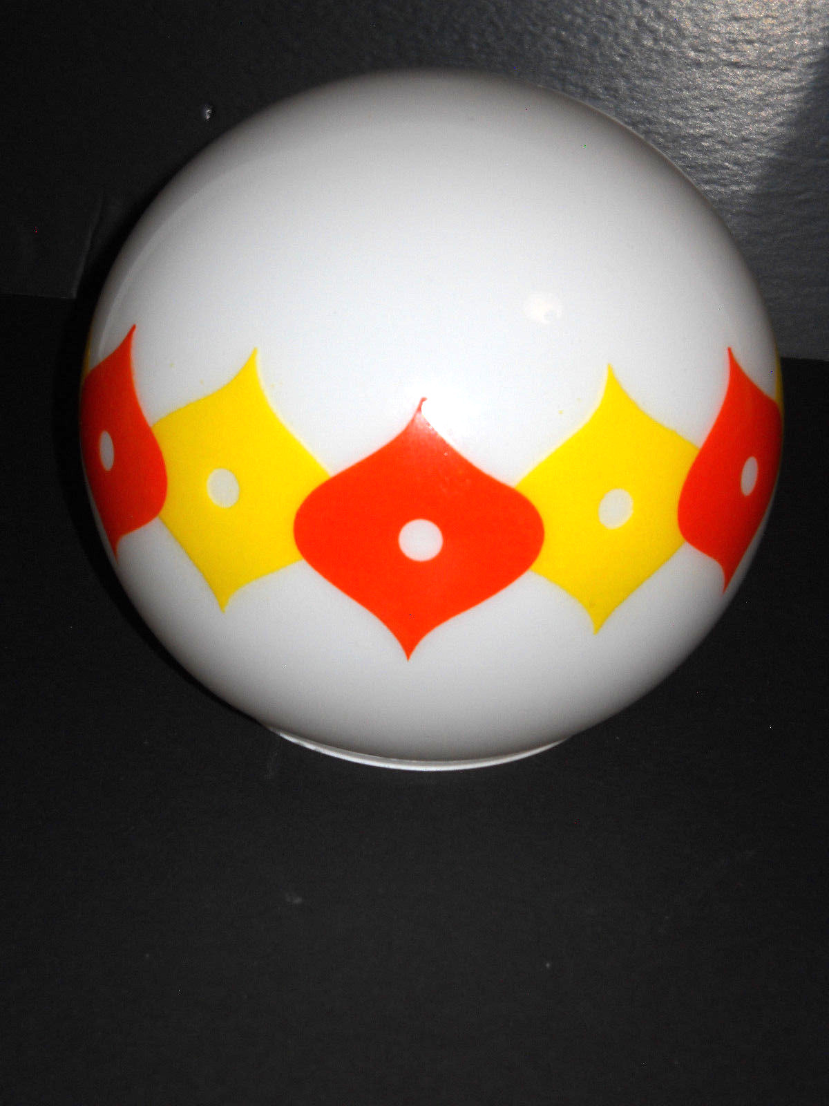 3 - 6'' Hand Painted Mid Century Modern White Globe Lamp Shade Glass 3''Fitter