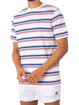 

Мужская футболка Fila Stan Yarn Dye Stripe, белая, Белый, S23MH009-100