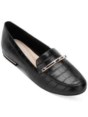 

KENNETH COLE NEW YORK Женские черные лоферы без шнуровки на блочном каблуке с крокодиловой перекладиной, Черный, KLS0027EB