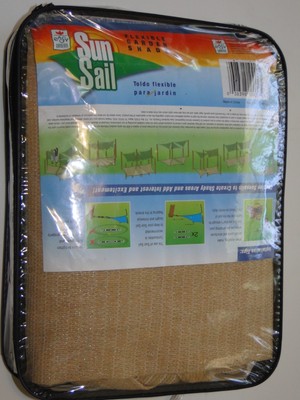 Sun Sail 11.8 ft. Triangle Garden Shade in Beige UV Top Outdoor Canopy BRAND NEW