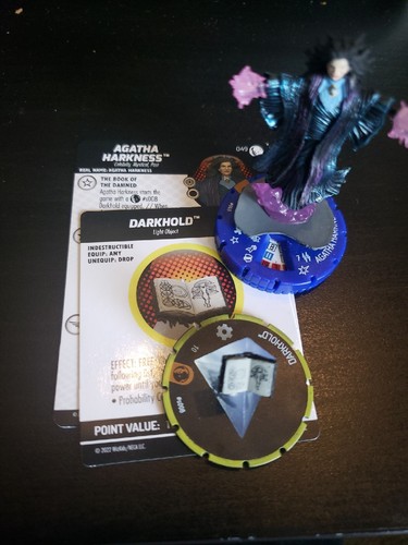 Marvel Heroclix Agatha Harkness #049 & Darkhold equipment #s008 Disney Plus Set