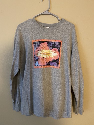 Supreme New York Shirt Adult Large Grey Long Sleeve Bloom