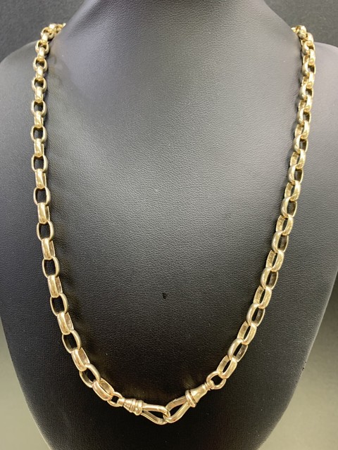 9ct belcher chain necklace oval links 