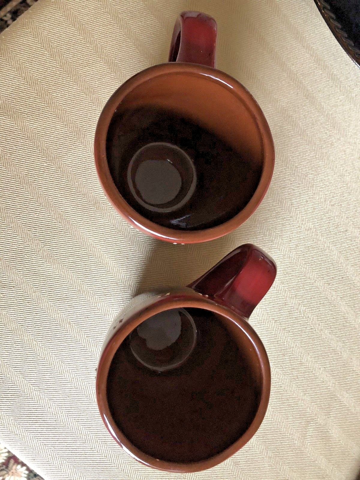 NEVER USED!!   Lot of 2 Hobby Lobby Black with Gold Flower Ceramic Coffee Mugs