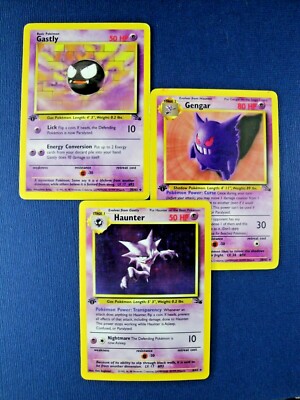 🌀1ST EDITION HOLO HAUNTER📈 1999 Vintage Pokémon | Fossil 6