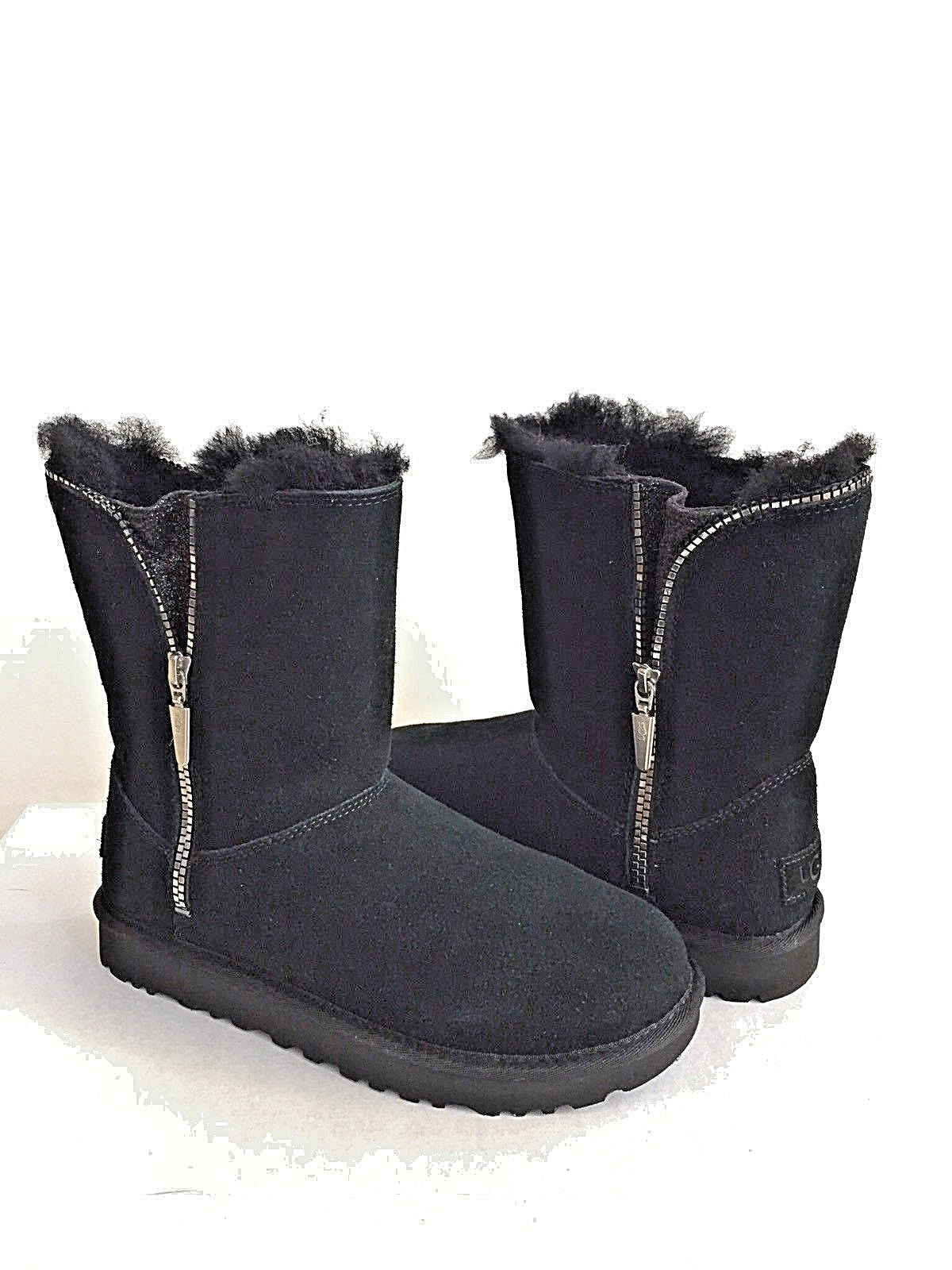 UGG CLASSIC SHORT MARICE SPARKLY BLACK ZIPPER BOOT US 7 / EU UGG CLASSIC SHORT MARICE SPARKLY BLACK ZIPPER BOOT US 7 / EU