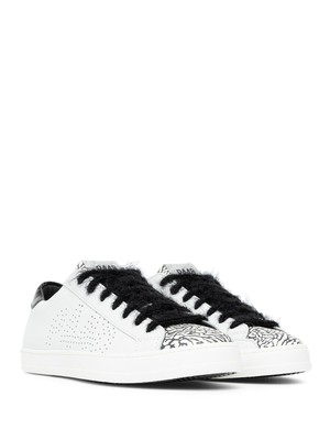 

P448 Женские белые кожаные спортивные кроссовки John с круглым носком на платформе, Белый, F21JOHN-W101