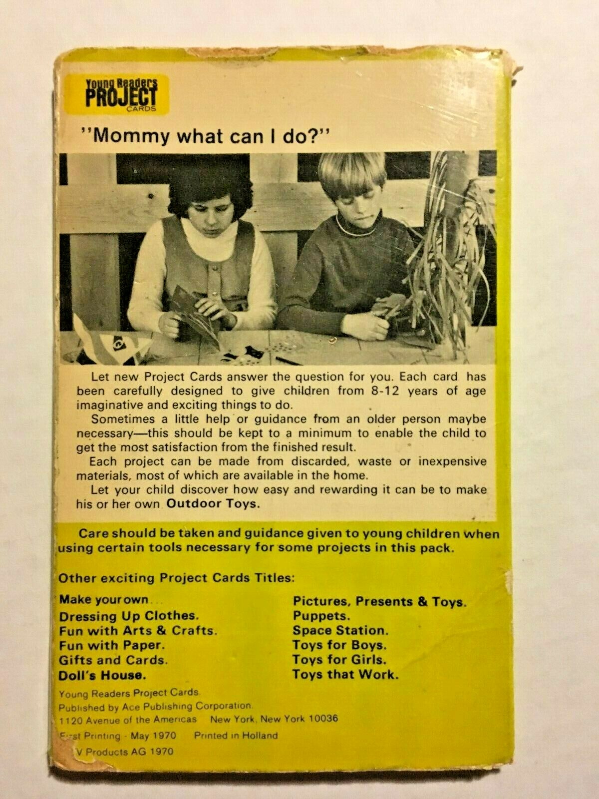 Young Readers Project Cards - 1970 - Make Your Own Outdoor Toys