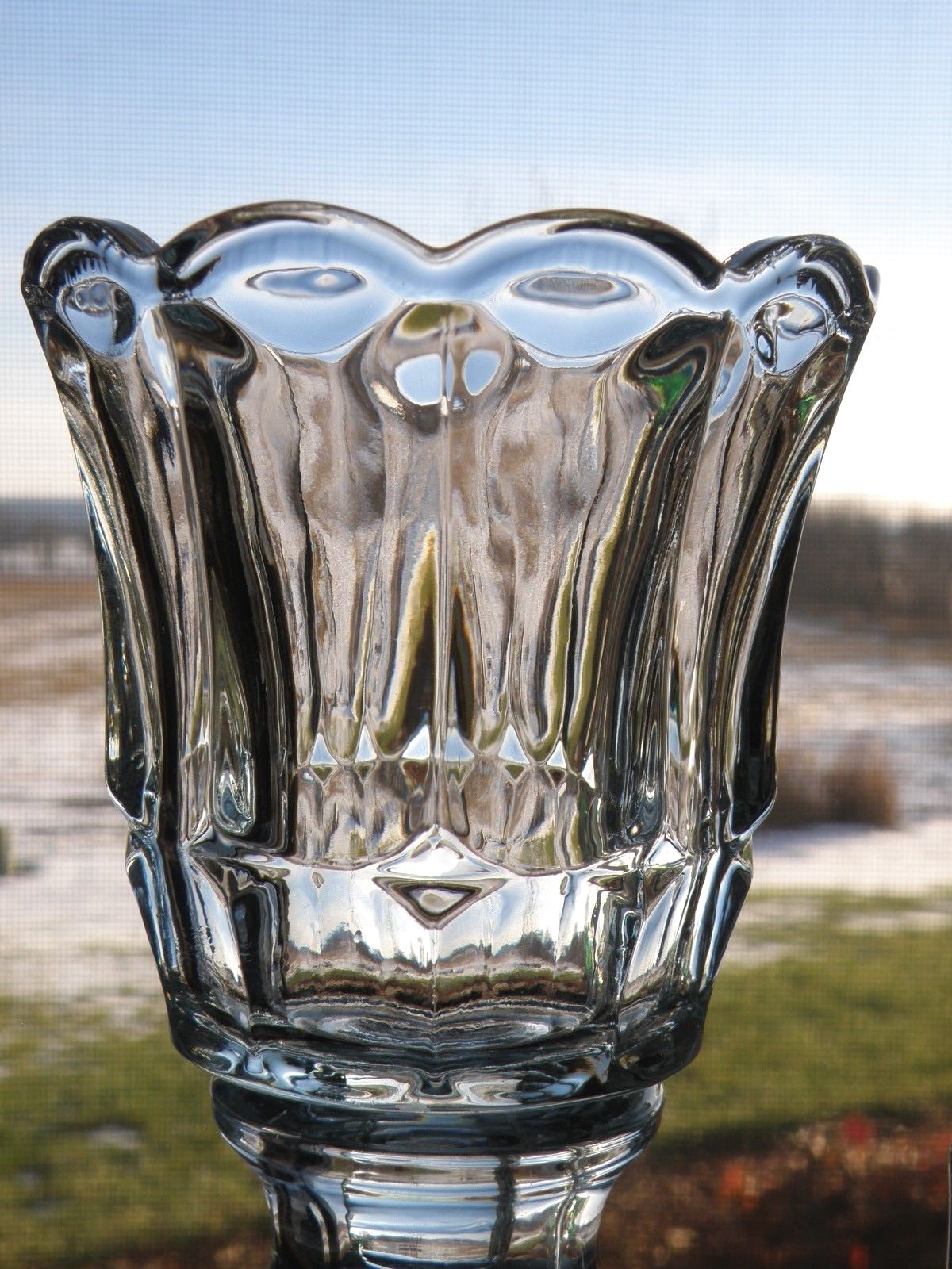 Set of 2 Homco Home Interiors STARLITE Clear Glass Votive Cup Candle Holders