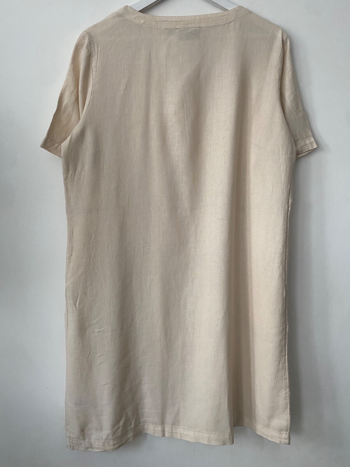 naturals d&co. Linen Blend Tee Dress With Pockets S, M Blue, Beige, Khaki & Turq - Picture 8 of 12