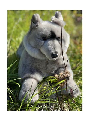 Auswella Plush Grey Wolf Floppy Pose