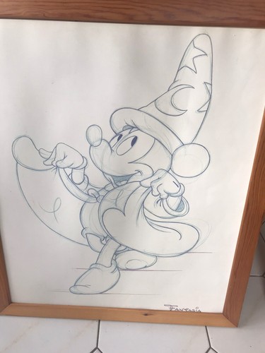 Walt Disney World MICKEY MOUSE FANTASIA 1940 Drawing Print