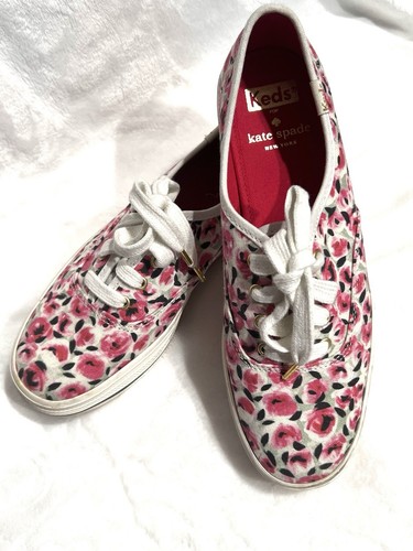 Keds Kate Spade Shoes Women's Size 5.5 White Red Rose Floral