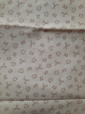 Cranston Fabric VIP Print 44'' X 37'' Cotton Sewing Supplies Print Beige Tan