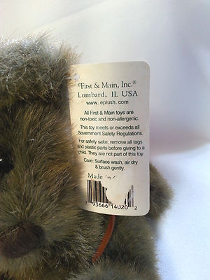 First & Main Teddy Bear Plush Minky Brown 7