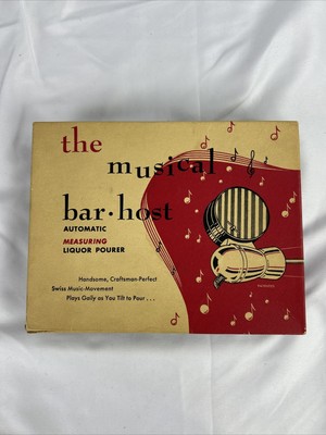 Vintage   Bar Host Mid Century Modern Pour Spout Musical Thorens Plays Gaily