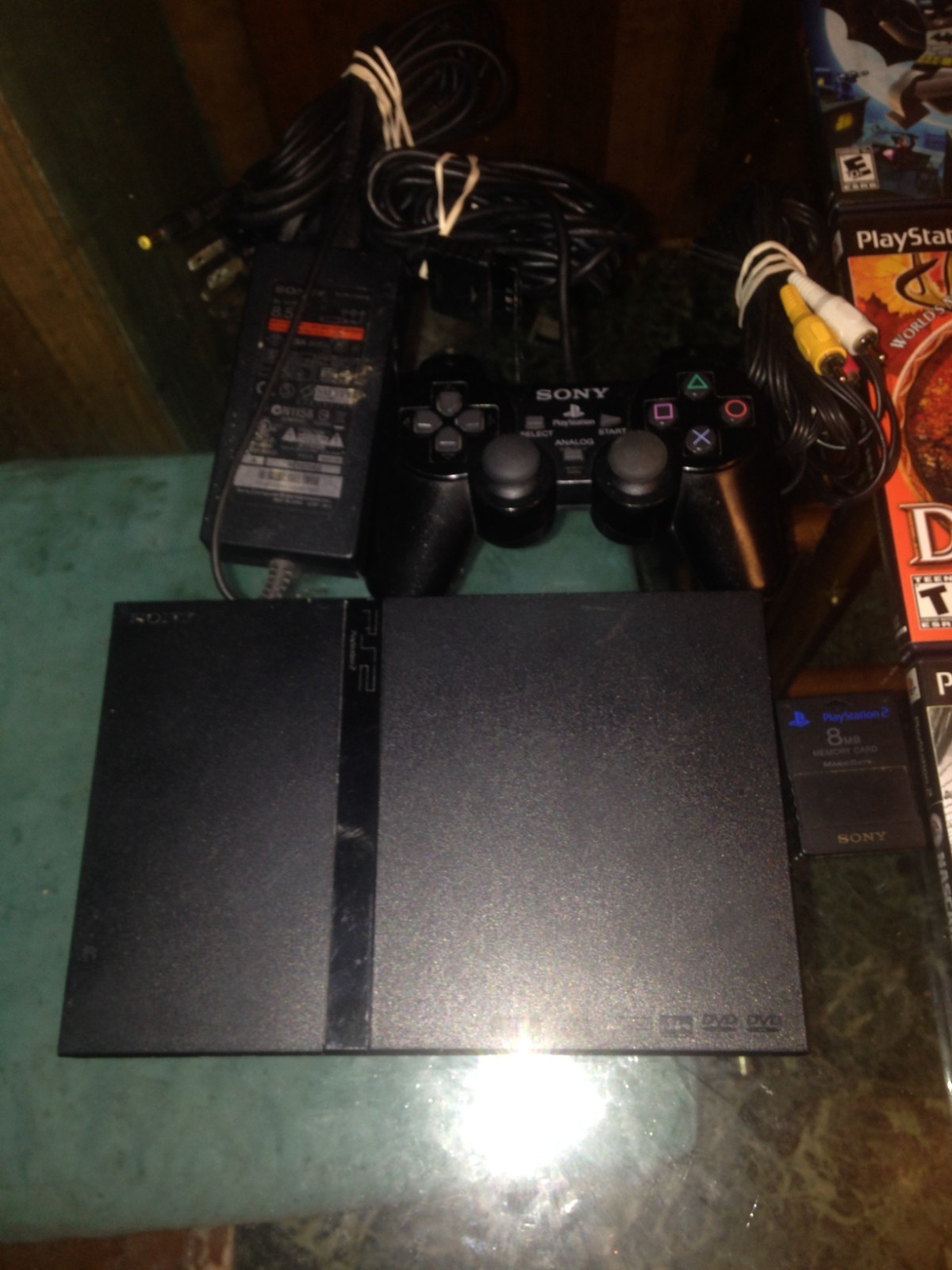 Sony Playstation 2 PS2 Slim System Console With 12 Games And Hook Ups