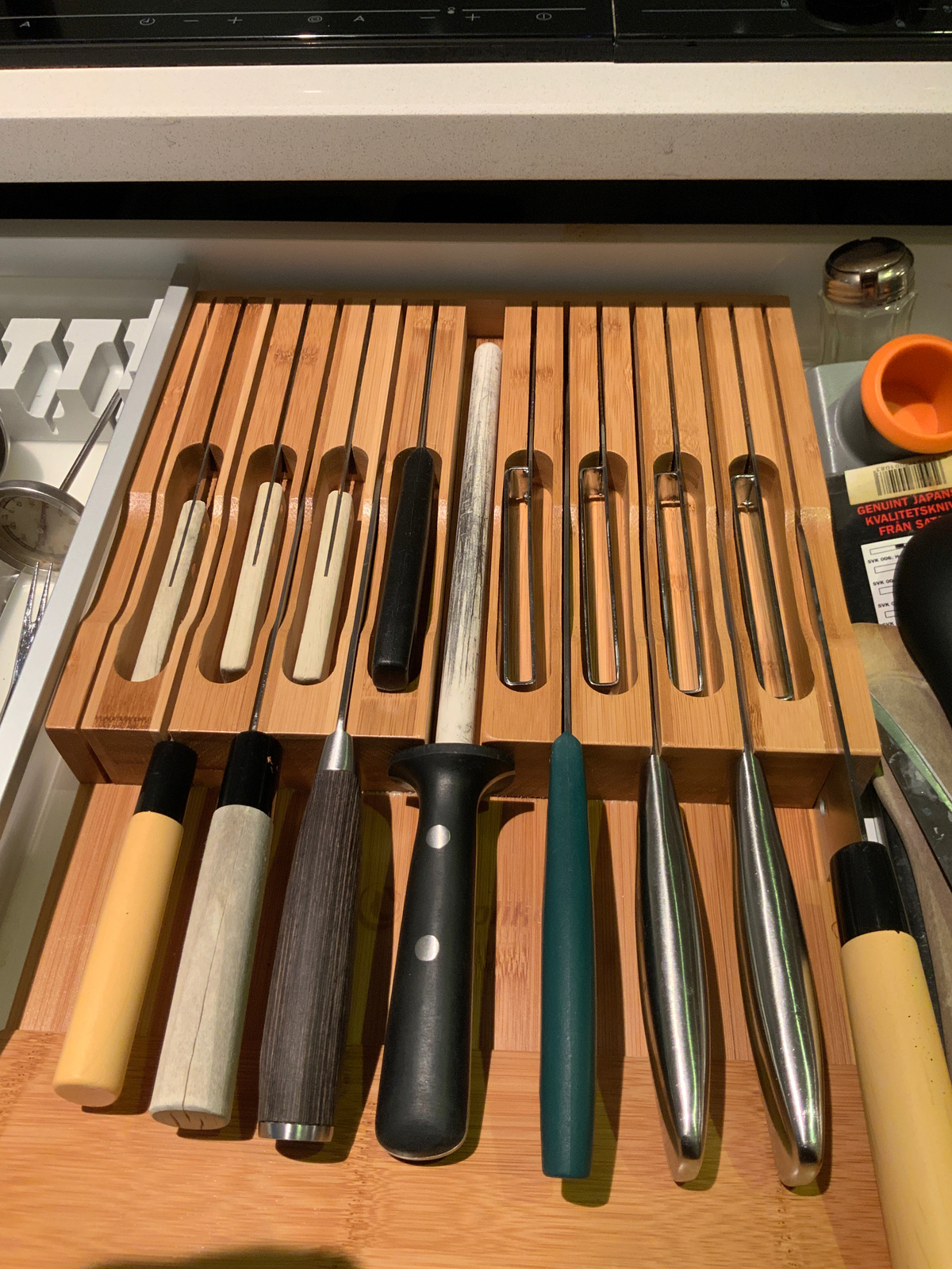 Utoplike InDrawer Knife Block Bamboo Knife Organizer Holder 16 pc.Eco