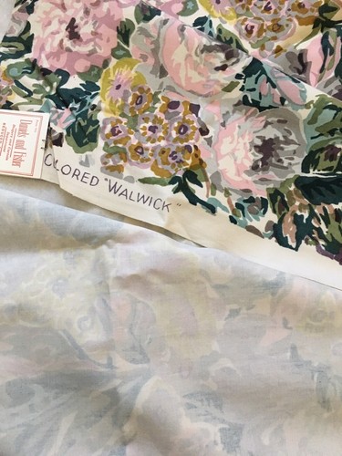Vintage Cotton Upholstery Drapery Fabric Big Floral 54” X 48”