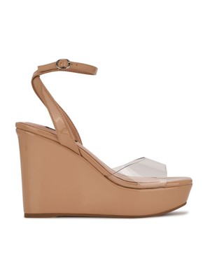 

Женские бежевые прозрачные босоножки на танкетке NINE WEST на платформе 1-1/2 дюйма, 9 м, Бежевый, WNKLEAR3
