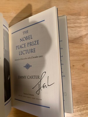 SIGNED President Jimmy Carter The Nobel Peace Prize Lecture HC 1/1 +PIC