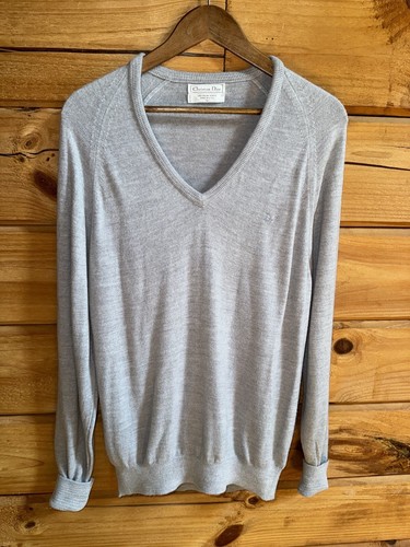 Christian Dior ラムウール Vネックニット パープル /UW344 Vintage Christian Dior Active Womens Purple Knit Pullover V