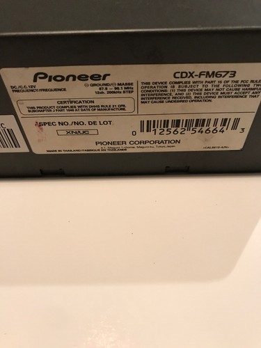 Pioneer CDX-FM673 6 Disc Universal CD changer Multi CD System