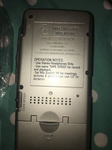 GE Fast Playback Recorder Auto Voice Record 3-5375A AVR w/5 microcassette tape