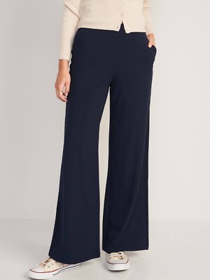 Old Navy High-Waisted Powersoft Wide-Leg Pants Size L- NAVY- NWOT
