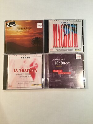 Lot of 4 Giuseppe Verdi CDs:  Nabucco Highlights, La Traviata, Macbeth, No 30 