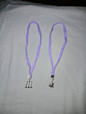 Womens Purple Shoelace Bracelet Silver Charm Fashion Handmade Pair