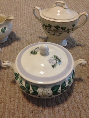 Homer Laughlin Eggshell Nautillus Soup Tureens Sugar BowlsCreamers  Gravy Bowl