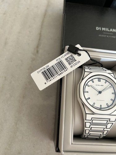 Pre-owned D1 Milano Polycarbon Sketch Watch 40.5mm White Paper