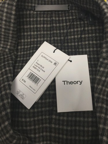 Pre-owned Theory $795  Mens Gray Suffolk Wool Cashmere Double-face Overcoat Jacket Size L