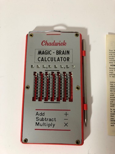 Vintage Chadwick MAGIC BRAIN CALCULATOR with Instructions