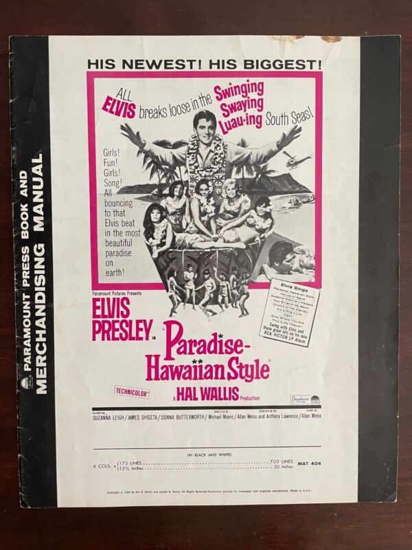 1965 ELVIS PRESLEY in PARADISE HAWAIIAN STYLE - PRESSBOOK