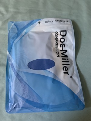 Doc Miller Open Toe Compression Socks 20-30 mmHg Recovery Varicose Veins BLUE