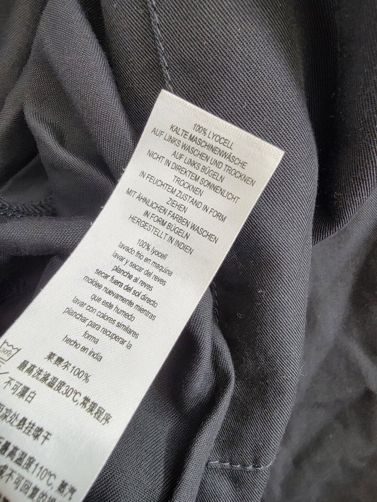 French Connection Elkie Button-Down Cargo Jumpsuit Women's M Black Tie Waist - Picture 17 of 20